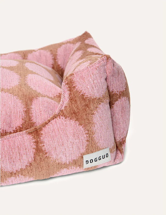 Dogguo hondenmand stip - roze/mokka