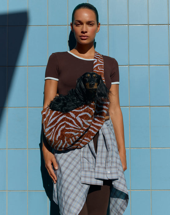 Dogguo Hundetragetasche Ethnic Braun/Blau