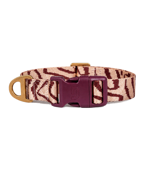 DOGGUO Hundehalsband Ethnic Pfirsich/Bordeaux