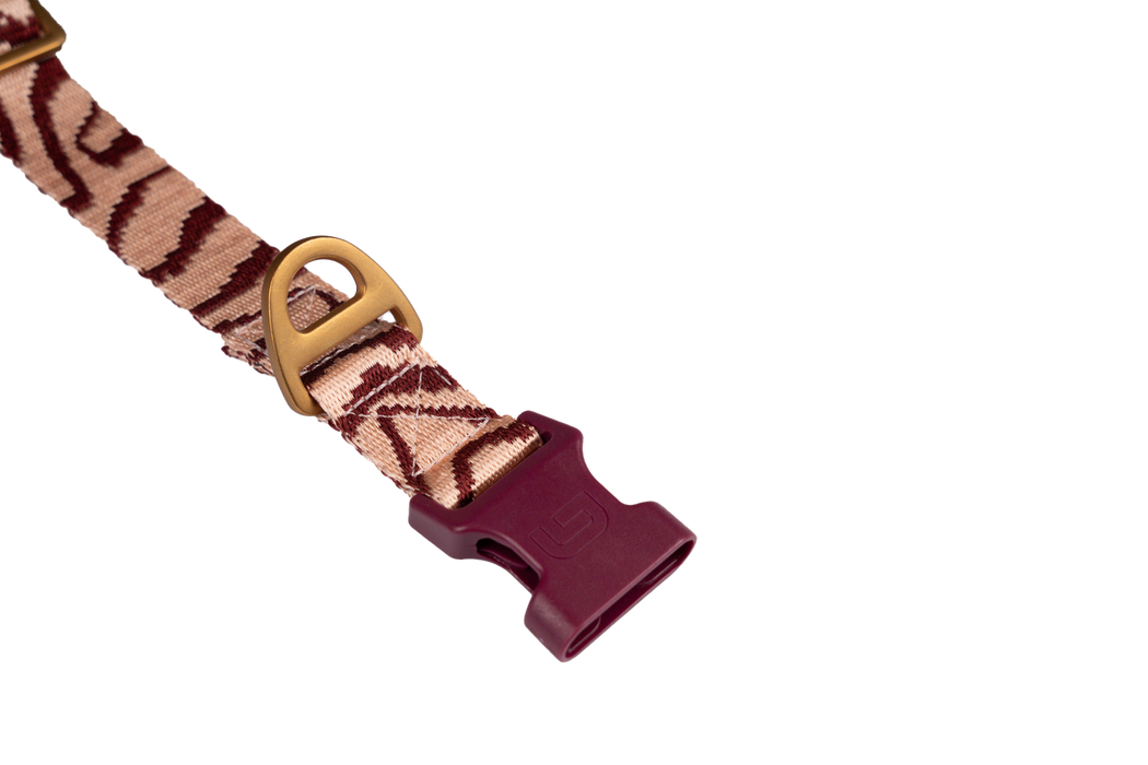 DOGGUO Hundehalsband Ethnic Pfirsich/Bordeaux