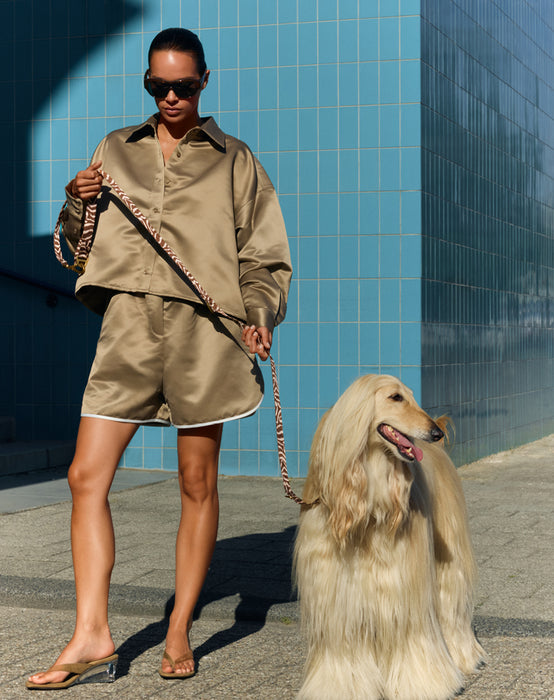 DOGGUO Hundeleine Ethnic Braun/Pfirsich