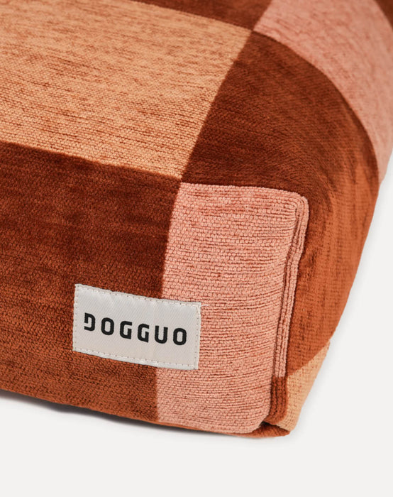 Dogguo Hundekissen Block Braun/Pfirsich
