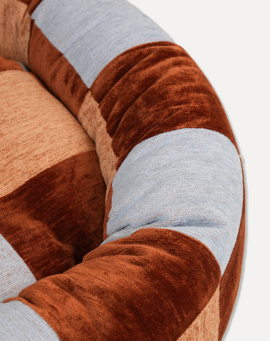 Dogguo Donut-Hundebett Block Braun/Blau