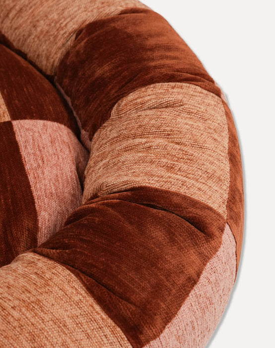 Dogguo Donut-Hundebett Block Braun/Beige