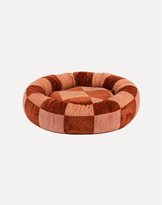 Dogguo Donut-Hundebett Block Braun/Beige