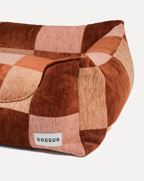 Dogguo Hundebett Staple Stones Braun/Pfirsich