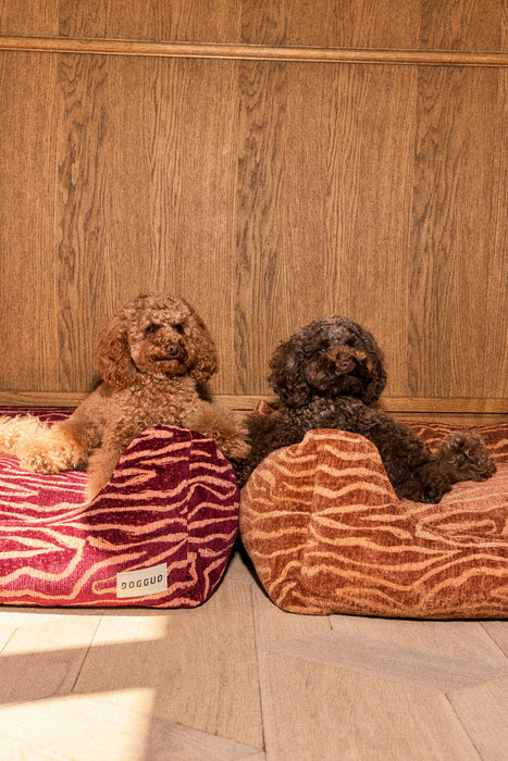 Dogguo Hundebett Ethnic Bordeaux/Pfirsich