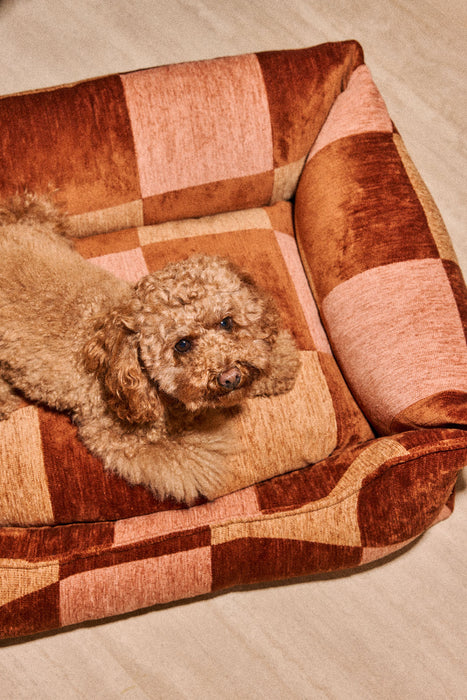 Dogguo Hundebett Staple Stones Braun/Pfirsich