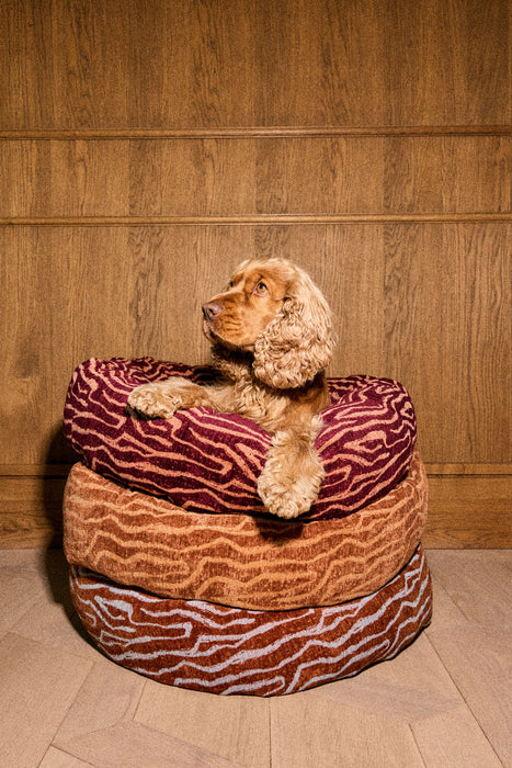 Dogguo Donut-Hundebett Ethnic Bordeaux/Pfirsich