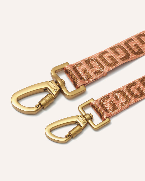 DOGGUO Hondenriem - DG print - oranje/bruin