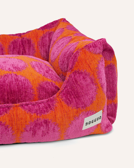 Dogguo hondenmand stip - magenta/oranje