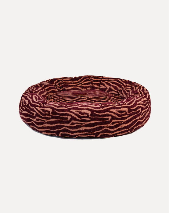 Dogguo Donut-Hundebett Ethnic Bordeaux/Pfirsich