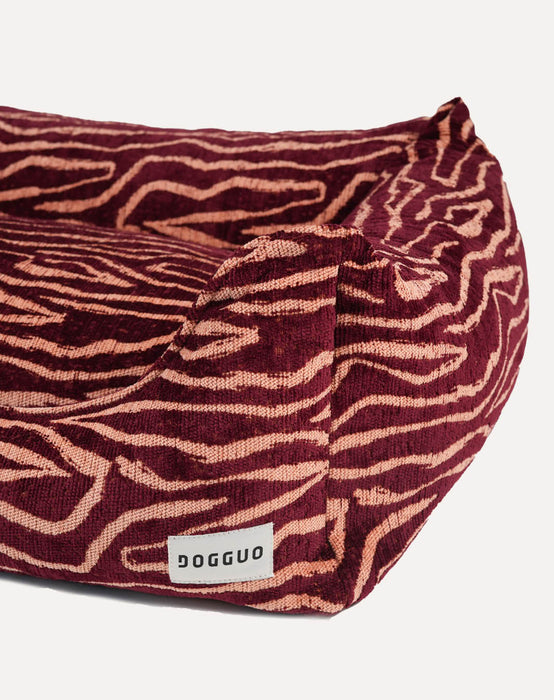 Dogguo Hundebett Ethnic Bordeaux/Pfirsich