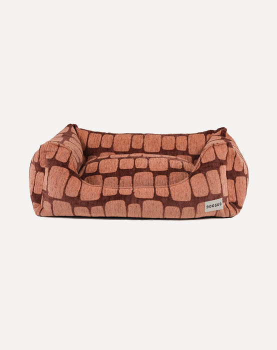 Dogguo Hundebett Staple Stones Braun/Pfirsich