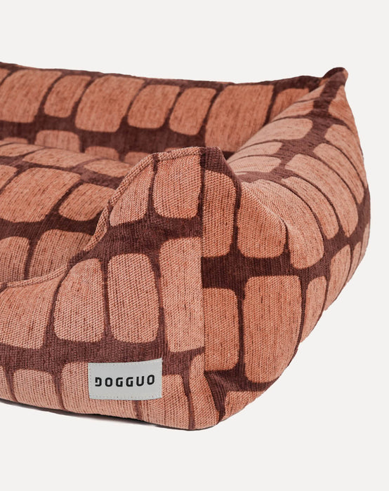 Dogguo Hundebett Staple Stones Braun/Pfirsich
