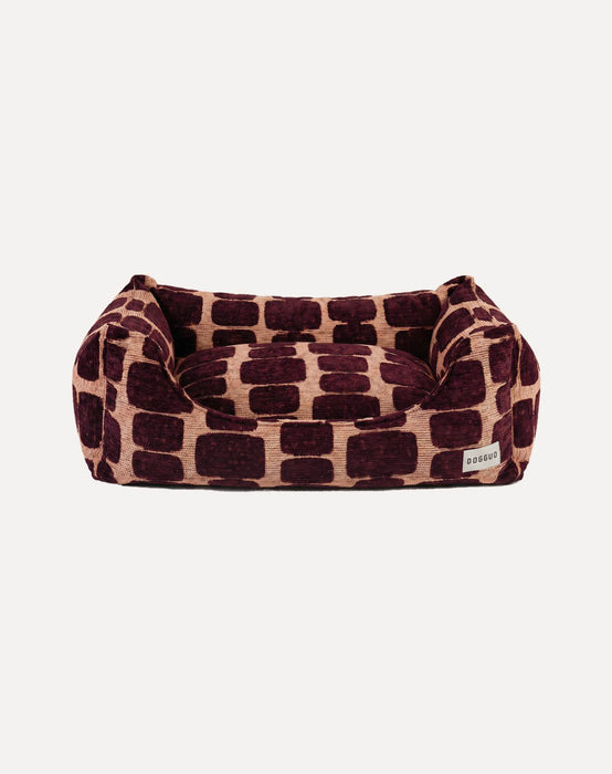 Dogguo Hundebett Staple Stones Bordeaux/Pfirsich