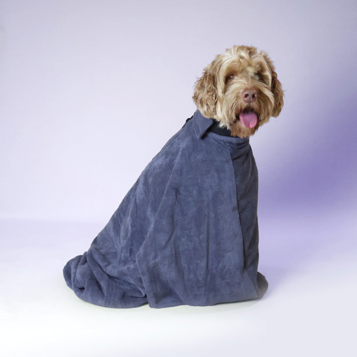 Honden droogzak antraciet Furry Original