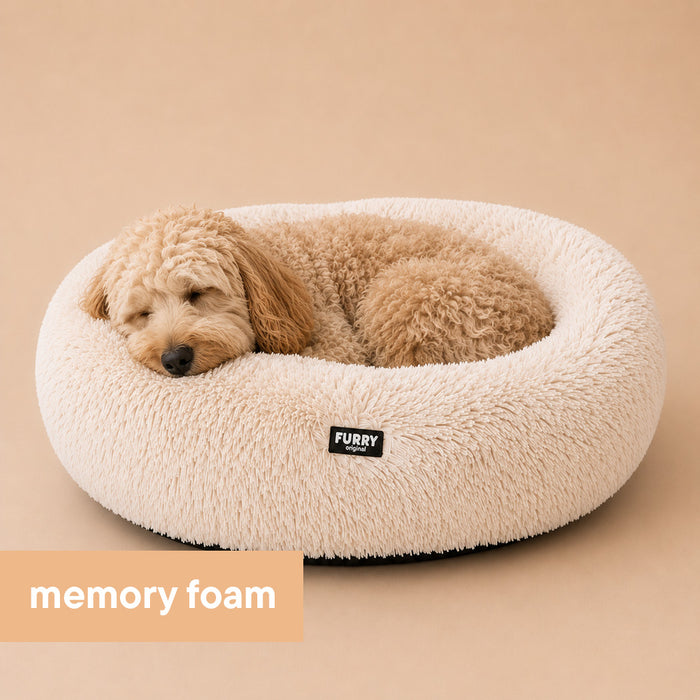 Furry Original Donut-Hundebett Beige